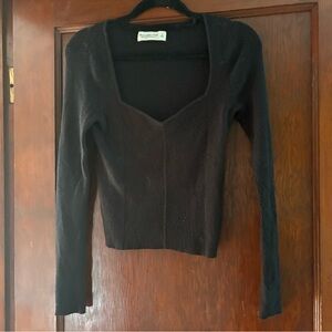 Abercrombie & Fitch Dark Ribbed Knit Top